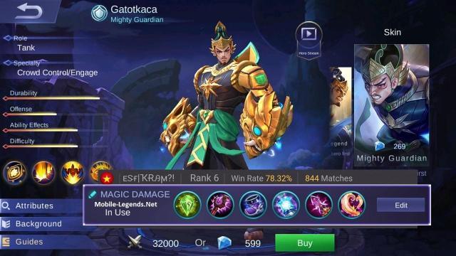 Gatotkaca Magic Damage Build 2018 Mobile Legends