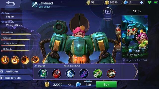 Jawhead Destroyer Damage Build 21 Mobile Legends